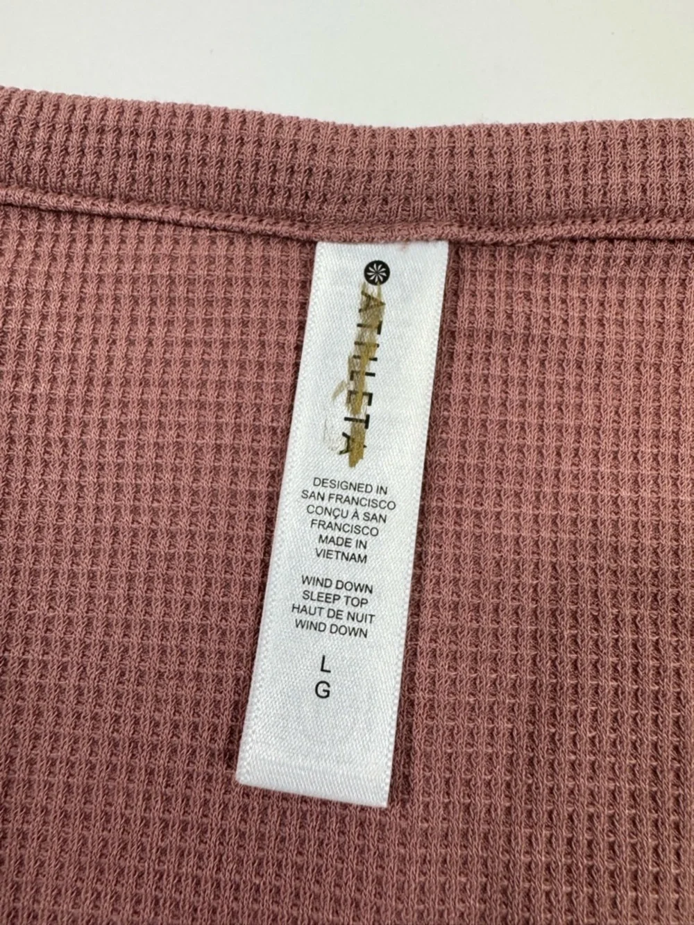 Athleta Wind Down Sleep Shirt Dragonfruit Waffle Knit Lightweight